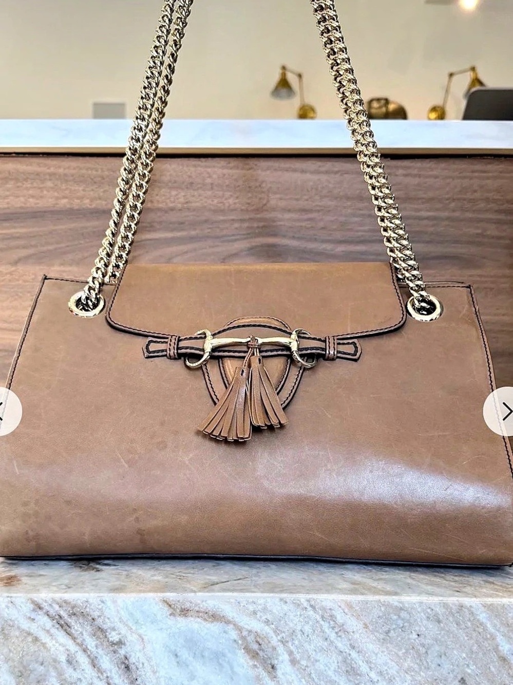 Gucci Emily Medium Shoulder Bag Brown
